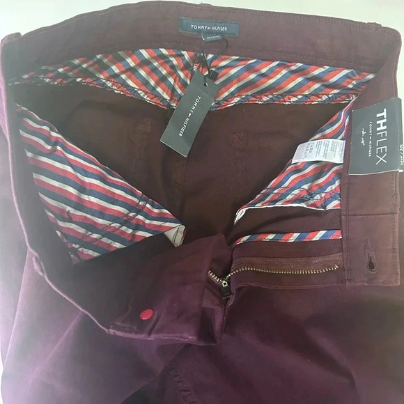 “Tommy Hilfiger” NWT Men’s Burgundy THFLEX Straight Leg Pants Size 30/30 - Picture 14 of 17